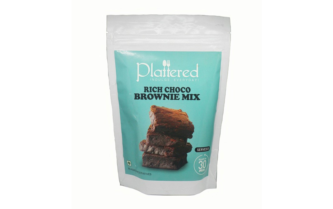Plattered Rich Choco Brownie Mix    Pack  380 grams